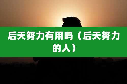 后天努力有用吗(后天努力的人)