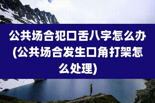 公共场合犯口舌八字怎么办(公共场合发生口角打架怎么处理)