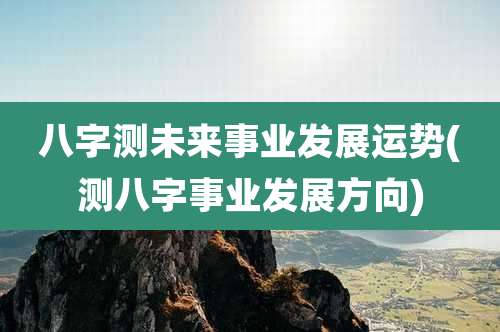 八字测未来事业发展运势(测八字事业发展方向)