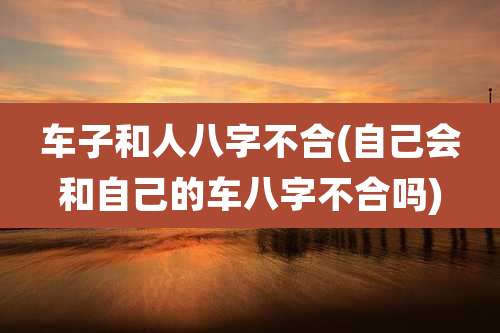 车子和人八字不合(自己会和自己的车八字不合吗)