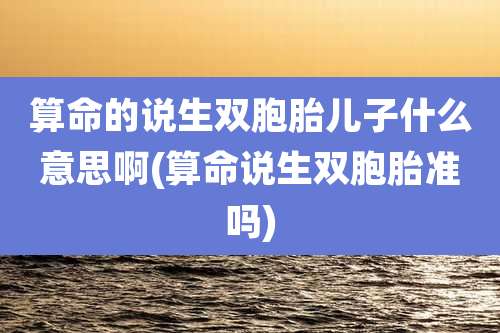 算命的说生双胞胎儿子什么意思啊(算命说生双胞胎准吗)