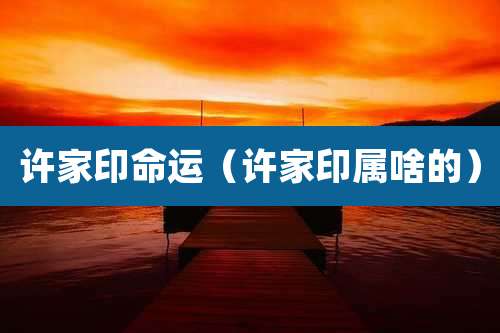 许家印命运(许家印属啥的)