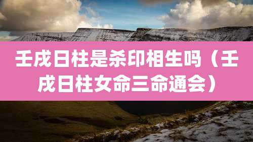 壬戌日柱是杀印相生吗(壬戌日柱女命三命通会)