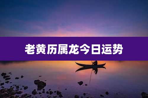 老黄历属龙今日运势