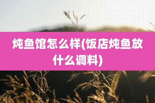 炖鱼馆怎么样(饭店炖鱼放什么调料)