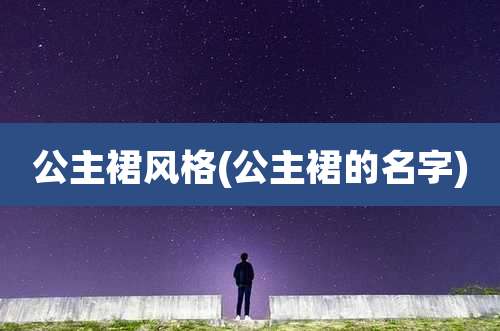 公主裙风格(公主裙的名字)