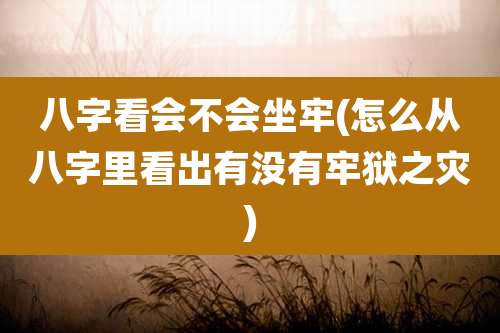 八字看会不会坐牢(怎么从八字里看出有没有牢狱之灾)