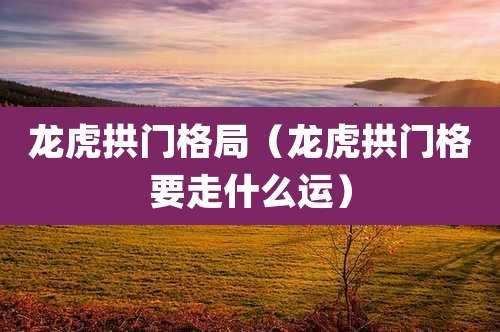 龙虎拱门格局(龙虎拱门格要走什么运)