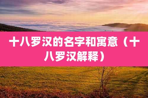 十八罗汉的名字和寓意(十八罗汉解释)