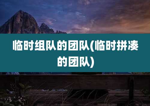 临时组队的团队(临时拼凑的团队)