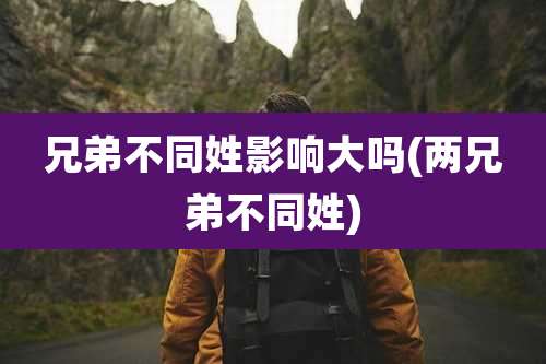 兄弟不同姓影响大吗(两兄弟不同姓)