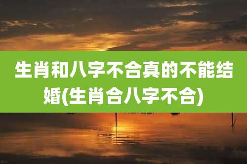 生肖和八字不合真的不能结婚(生肖合八字不合)