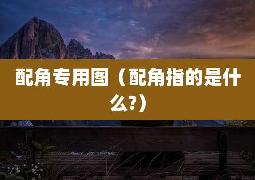 配角专用图(配角指的是什么?)