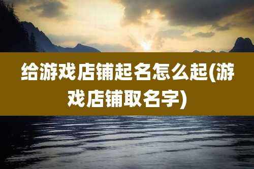 给游戏店铺起名怎么起(游戏店铺取名字)