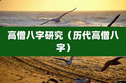 高僧八字研究(历代高僧八字)