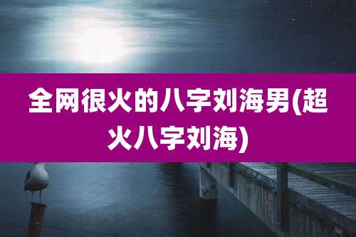 全网很火的八字刘海男(超火八字刘海)