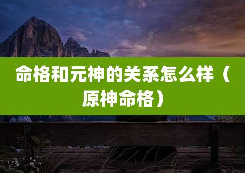 命格和元神的关系怎么样(原神命格)