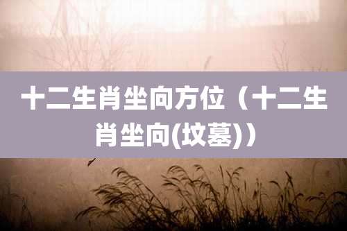 十二生肖坐向方位(十二生肖坐向(坟墓))