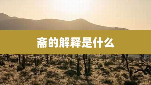 斋的解释是什么