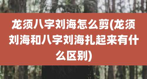 龙须八字刘海怎么剪(龙须刘海和八字刘海扎起来有什么区别)