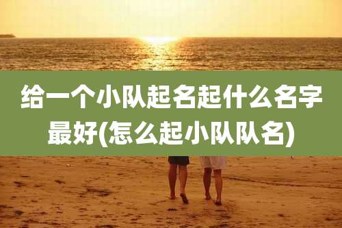 给一个小队起名起什么名字最好(怎么起小队队名)