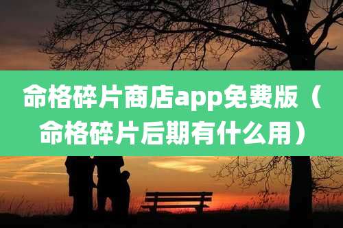 命格碎片商店app免费版(命格碎片后期有什么用)