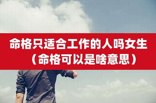 命格只适合工作的人吗女生(命格可以是啥意思)