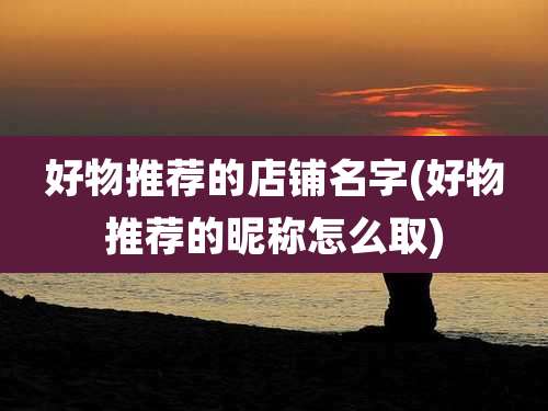 好物推荐的店铺名字(好物推荐的昵称怎么取)