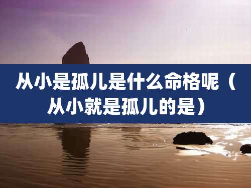 从小是孤儿是什么命格呢(从小就是孤儿的是)