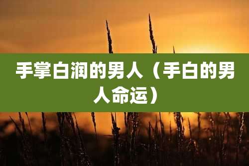 手掌白润的男人(手白的男人命运)