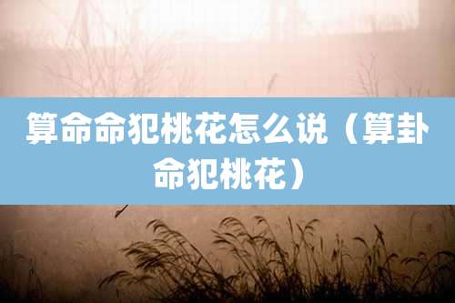 算命命犯桃花怎么说(算卦命犯桃花)