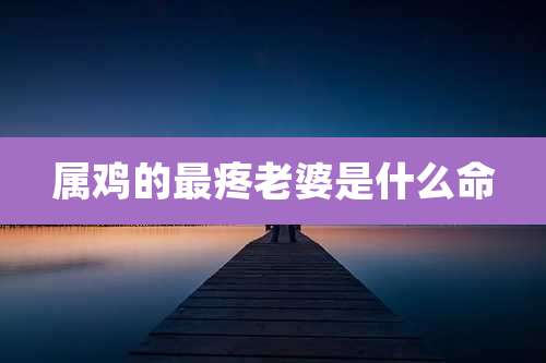 属鸡的最疼老婆是什么命