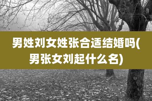 男姓刘女姓张合适结婚吗(男张女刘起什么名)