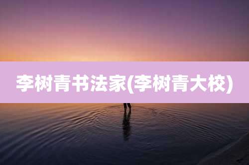 李树青书法家(李树青大校)