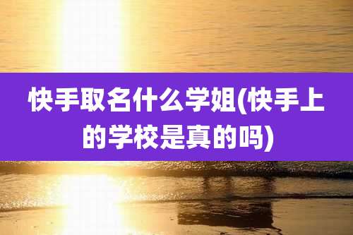 快手取名什么学姐(快手上的学校是真的吗)