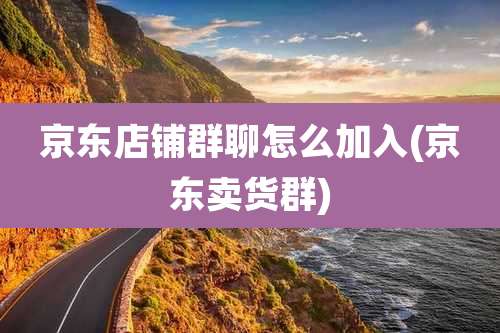 京东店铺群聊怎么加入(京东卖货群)