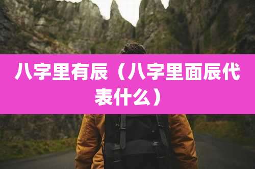 八字里有辰(八字里面辰代表什么)