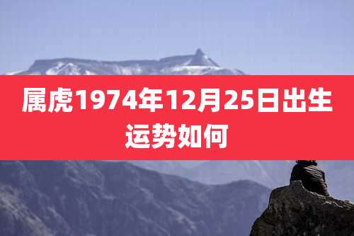 属虎1974年12月25日出生运势如何