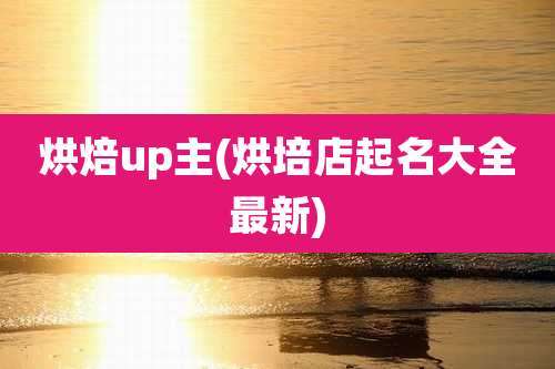 烘焙up主(烘培店起名大全最新)