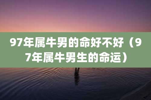 97年属牛男的命好不好（97年属牛男生的命运）