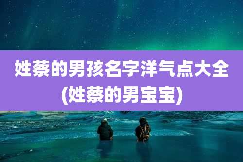 姓蔡的男孩名字洋气点大全(姓蔡的男宝宝)