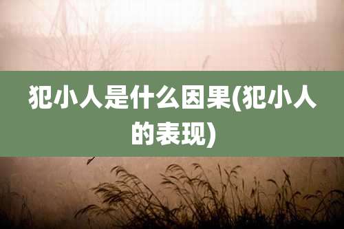 犯小人是什么因果(犯小人的表现)
