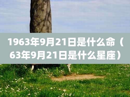 1963年9月21日是什么命（63年9月21日是什么星座）
