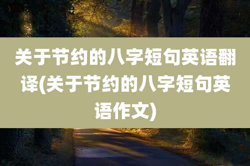 关于节约的八字短句英语翻译(关于节约的八字短句英语作文)