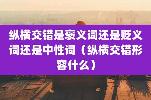 纵横交错是褒义词还是贬义词还是中性词（纵横交错形容什么）