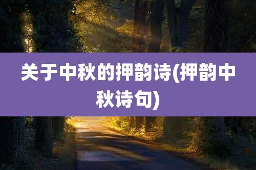 关于中秋的押韵诗(押韵中秋诗句)