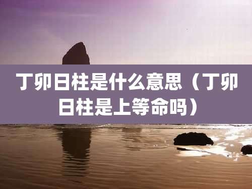 丁卯日柱是什么意思（丁卯日柱是上等命吗）
