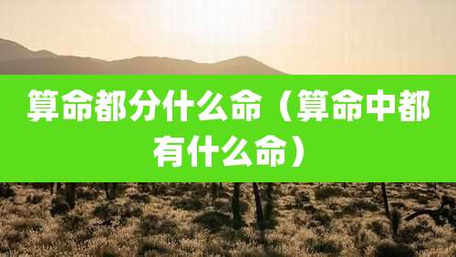 算命都分什么命（算命中都有什么命）