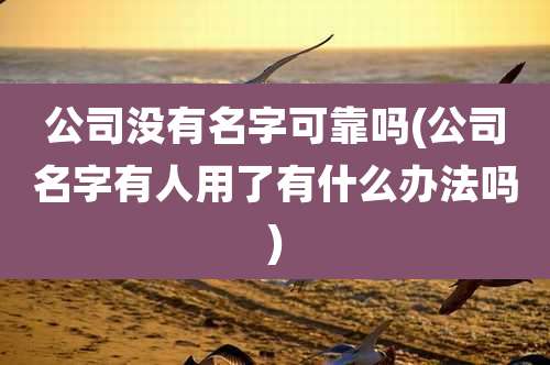 公司没有名字可靠吗(公司名字有人用了有什么办法吗)