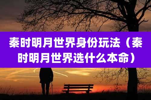 秦时明月世界身份玩法（秦时明月世界选什么本命）